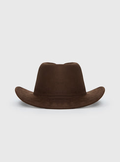 Tranquility Faux Suede Cowboy Hat Brown