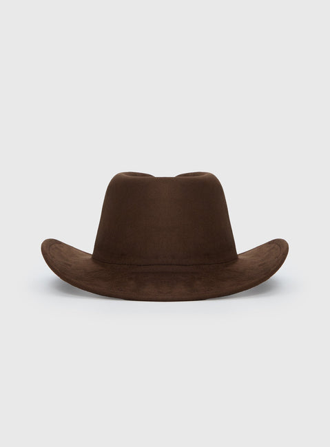 Tranquility Faux Suede Cowboy Hat Brown