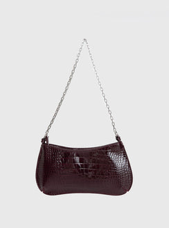 Gwynne Faux Leather Shoulder Bag Cherry Lacquer