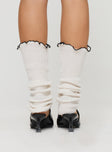 Legwarmers  Soft knit material, below the knee length, contrast stitch detail Good stretch, unlined 
