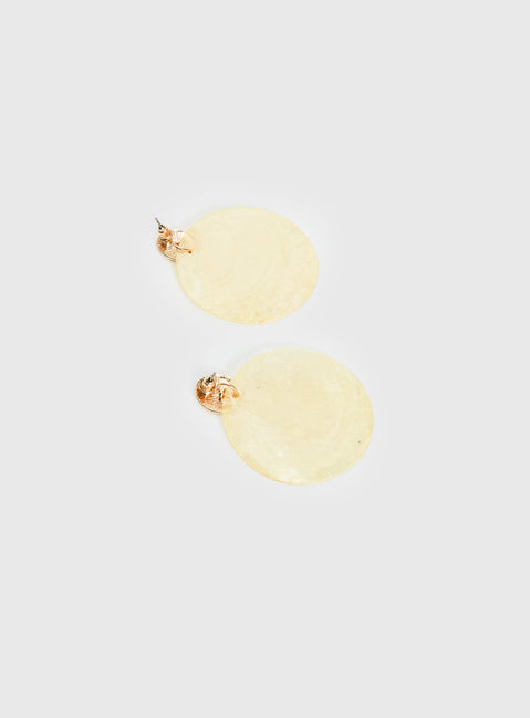 Kinzee Shell Earrings Butter / Gold