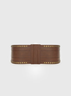 Vanish Faux Leather Belt Brown