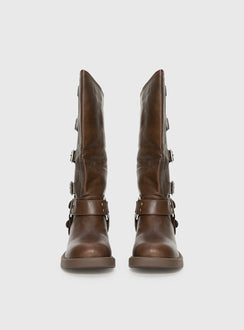 Buckle Down Boots Brown