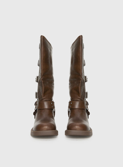Buckle Down Boots Brown