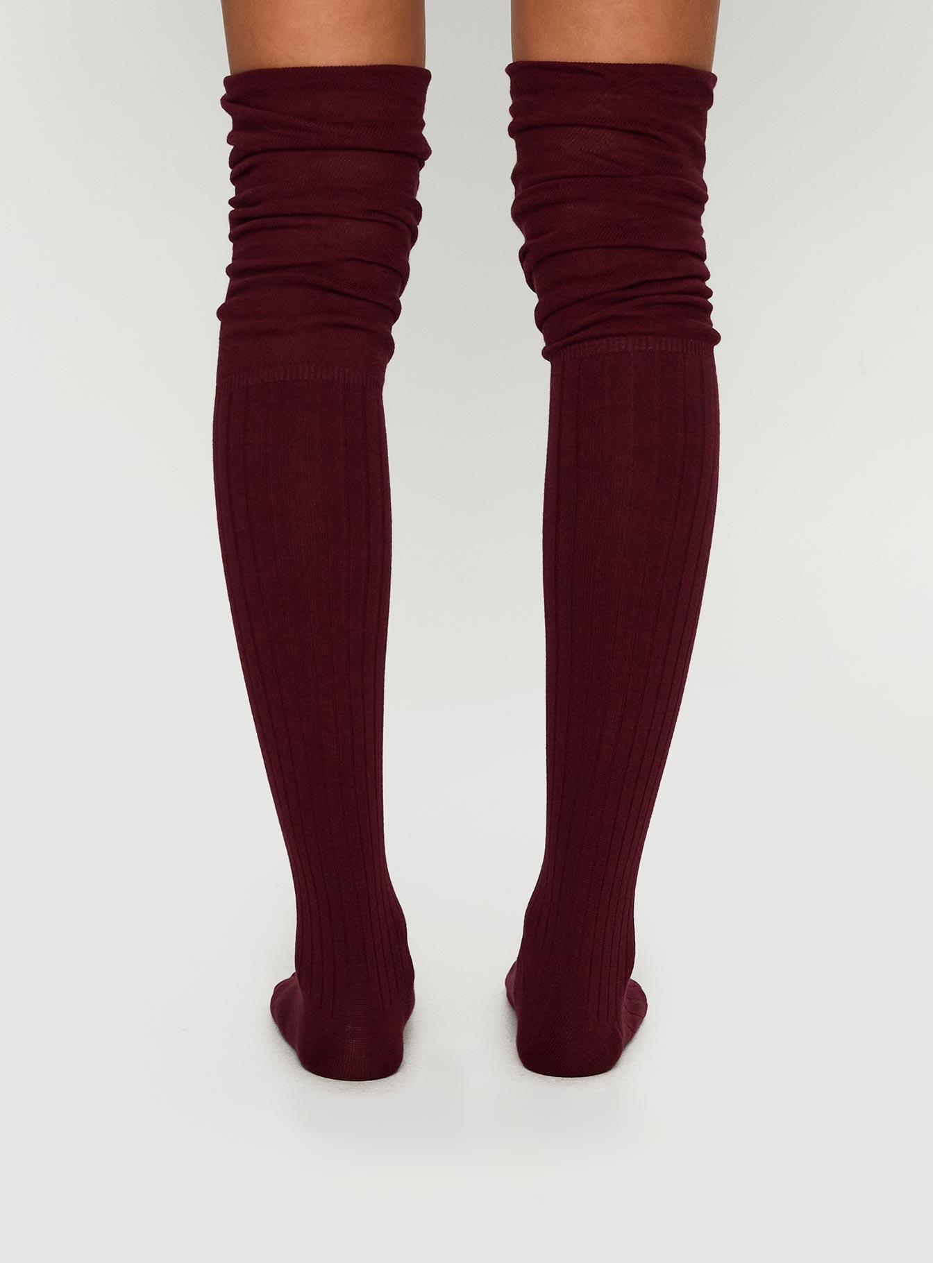 Hollen Knee High Socks Burgundy