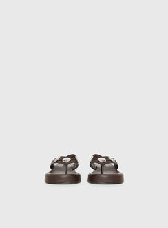 Paislee Stud Detail Sandals Brown