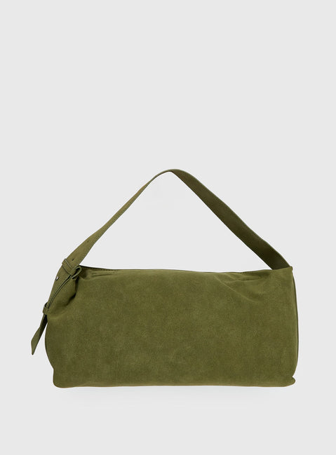 Seraphia Faux Suede Shoulder Bag Green