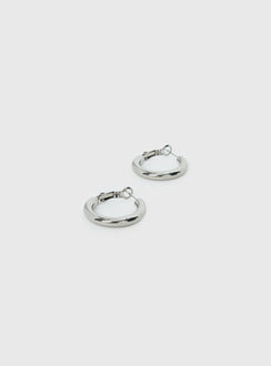Tindra Stainless Silver 25mm Hoop Earrings Silver