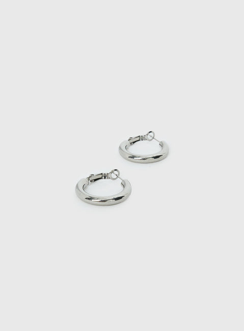 Tindra Stainless Silver 25mm Hoop Earrings Silver