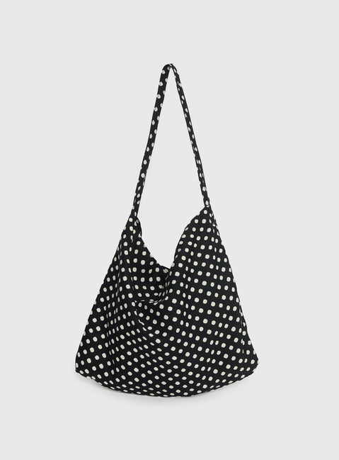 Tempting Tote Bag Black Polka