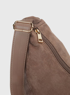 Ransom Faux Suede Shoulder Bag Taupe
