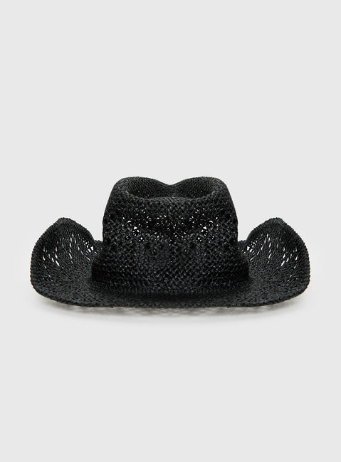 Avyanna Straw Cowboy Hat Black