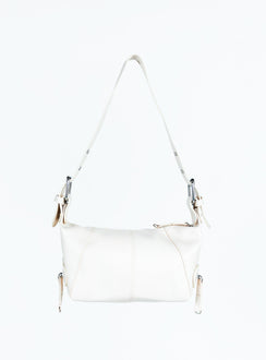 Faux leather shoulder bag Removable and adjustable strap, zip fastening and silver-toned hardware