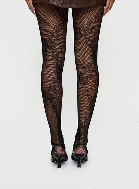 Murmur Lace Stockings Black