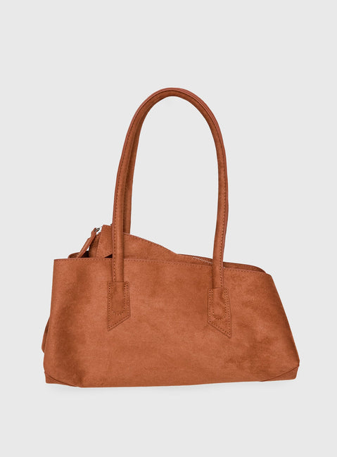 Hotshot Faux Suede Shoulder Bag Tan