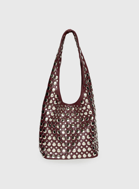 In The Crowd Shoulder Bag Burgundy / Silver