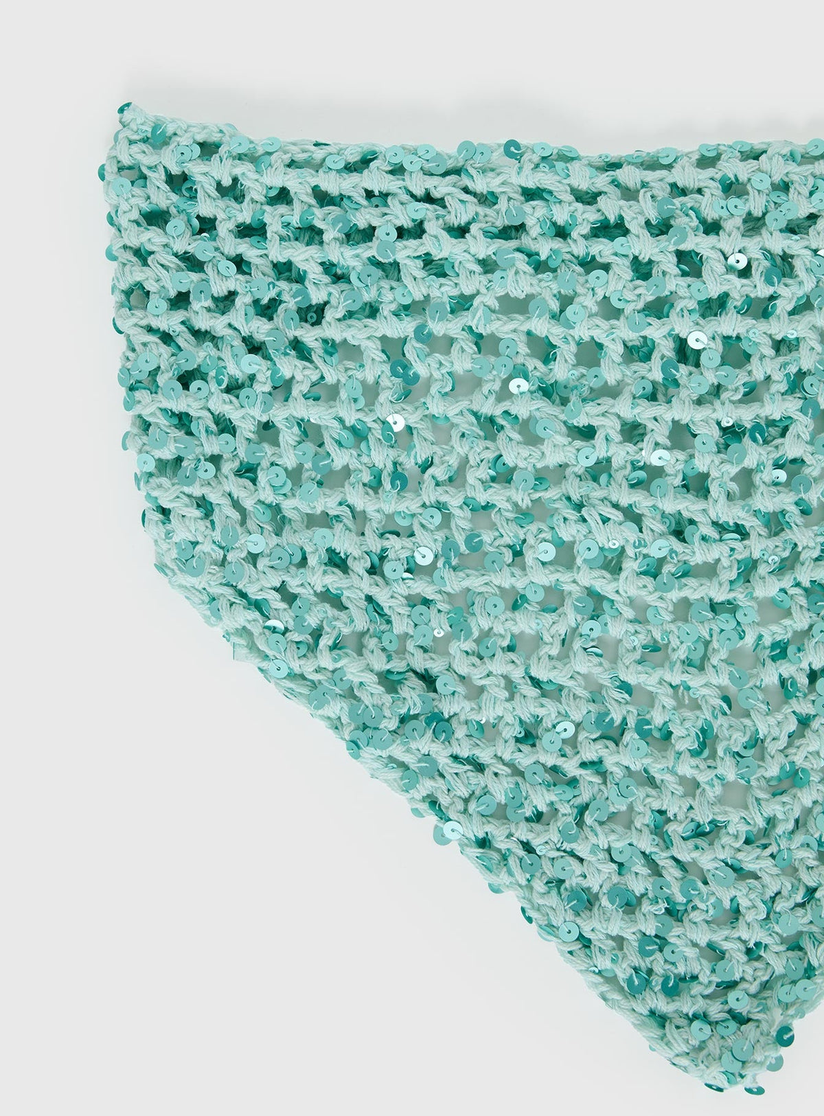 Deyla Sequin Crochet Hair Scarf Aqua