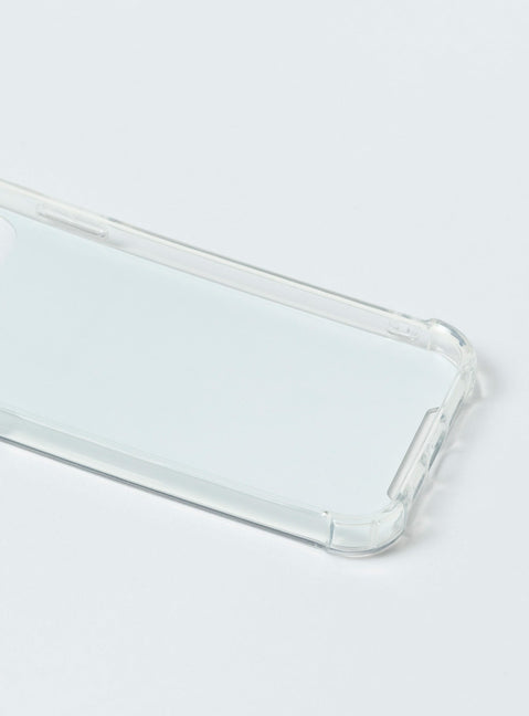 iPhone case Reflective back Graphic print Clear plastic sides
