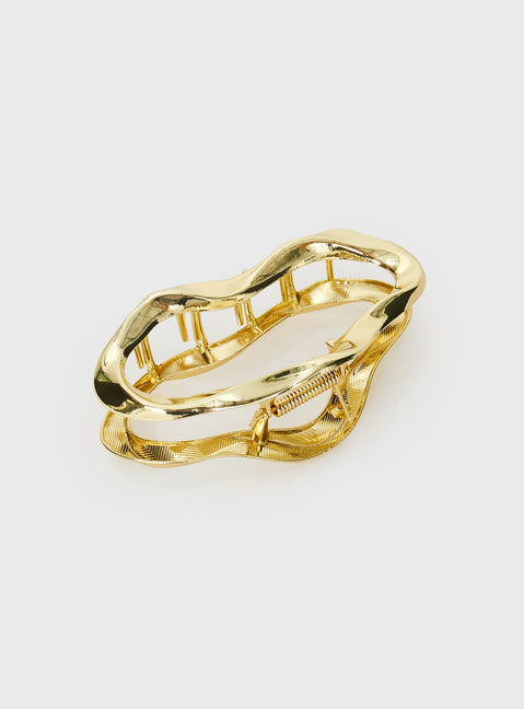 Gold-toned, claw clip