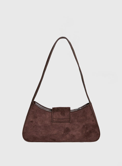 Scotlyn Shoulder Bag Faux Suede Brown