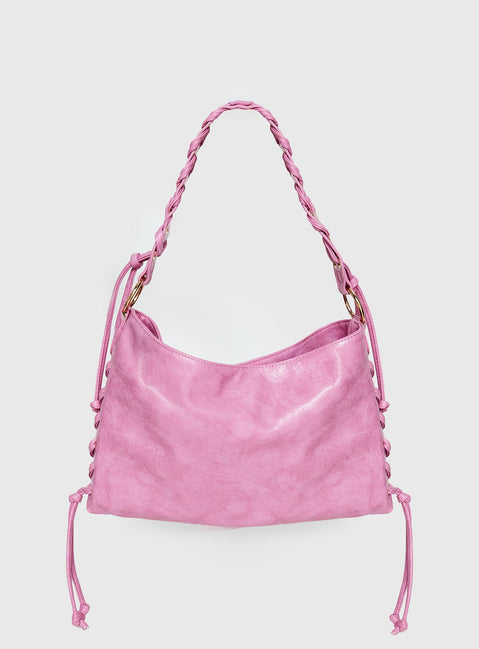 Amadea Tie Detail Shoulder Bag Pink