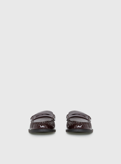 Therapy Atticus Faux Leather Slip On Loafers Cherry
