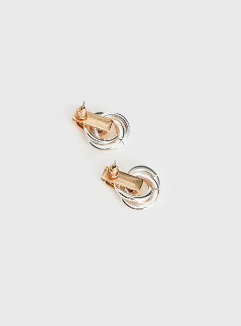 Trishy Linked Earrings Gold / Silver