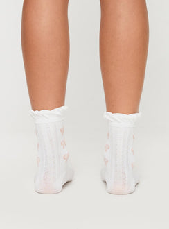 Crew socks Lace & bow detail, frill trim, slight stretch