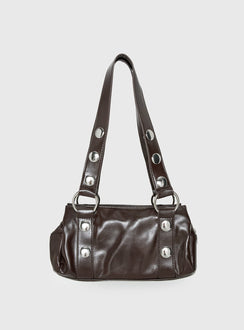 Amarra Studded Faux Leather Shoulder Bag Washed Brown