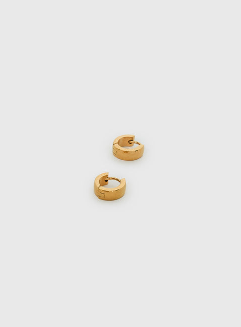 Liora Gold Plated 10mm Chunky Hoop Earrings Gold