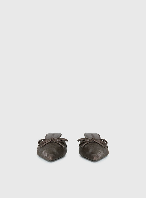 Unrivaled Pointed Toe Faux Suede Heels Chocolate