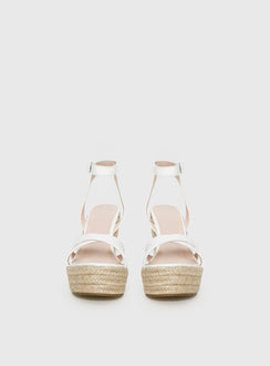 Jesper Espadrille Wedged Heels White Croc