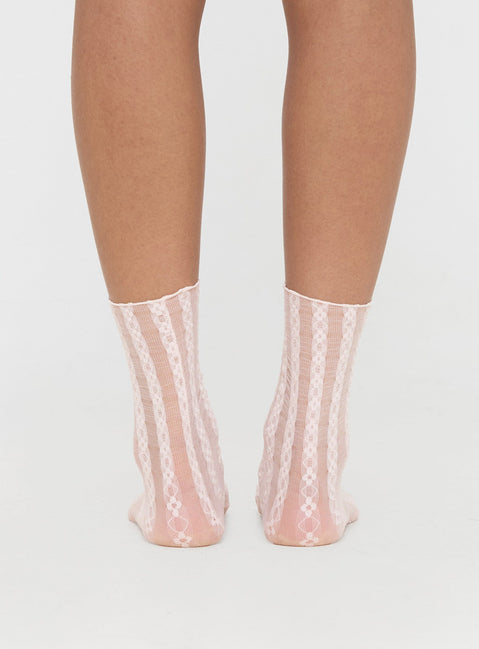 Spanlow Sheer Socks Pink