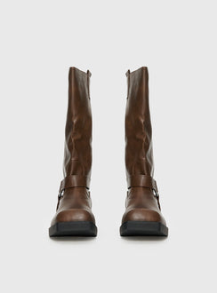 Wrecked Western Boots Brown