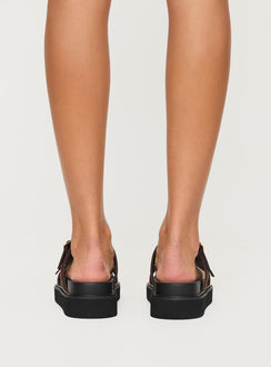 Sandals, double adjustable upper straps Chunky treaded sole, padded footbed