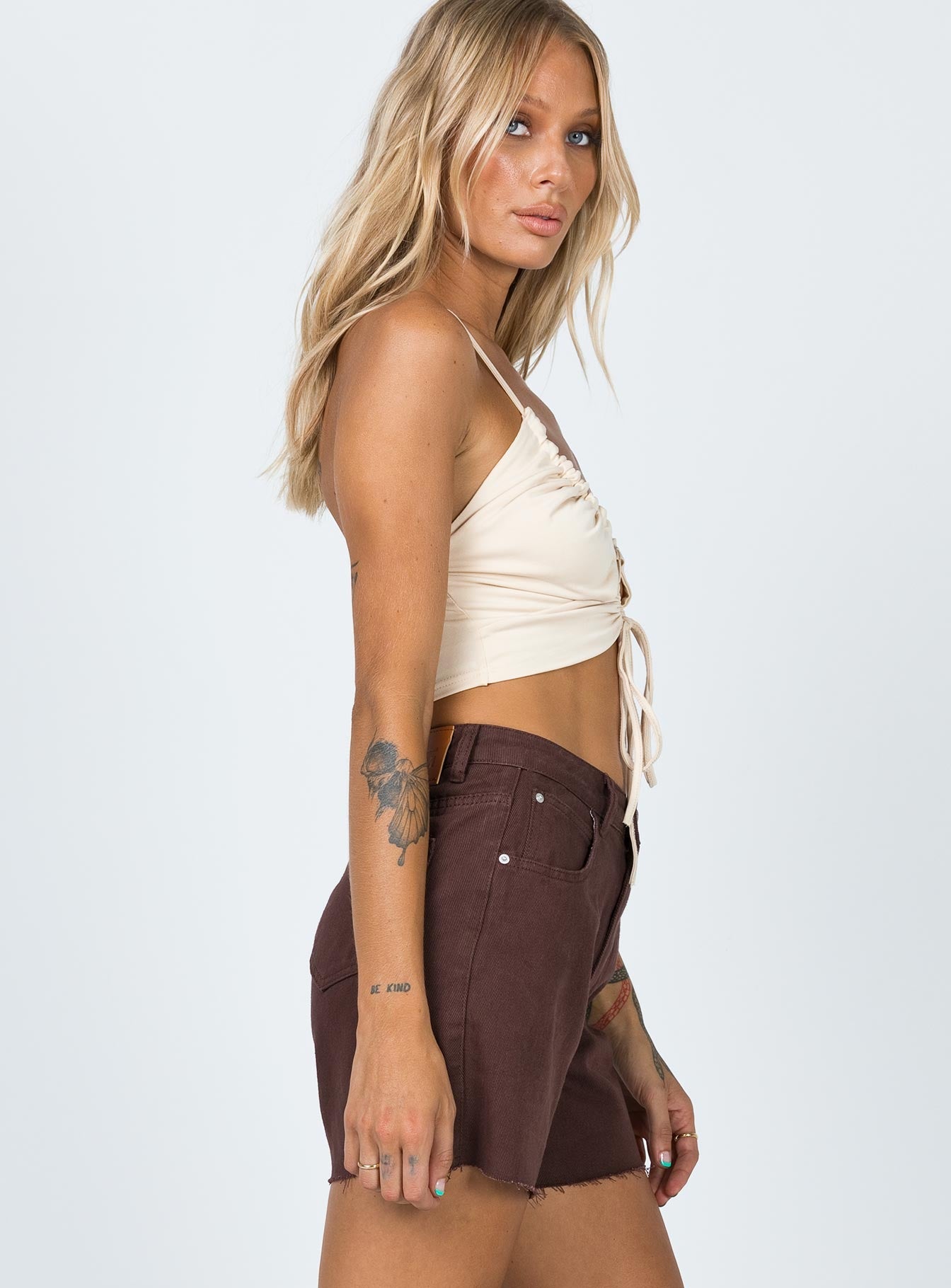 The Swalla Shorts Brown Denim