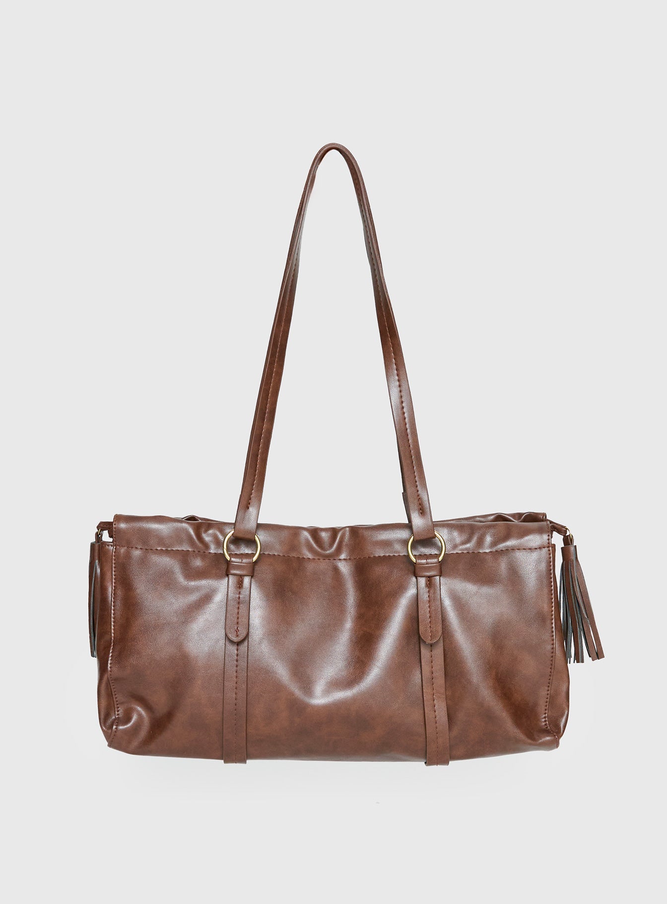 Veneza Ruched Shoulder Bag Brown