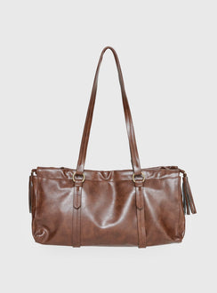 Veneza Ruched Shoulder Bag Brown