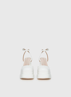 Alto Platform Heels Matte White