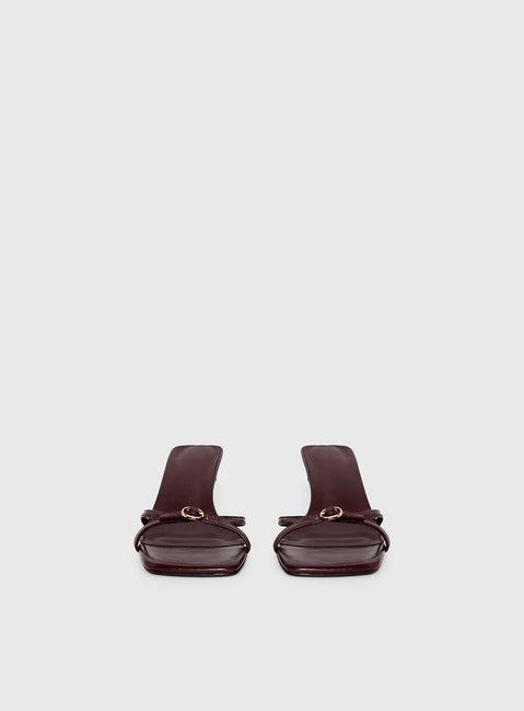 Billini Tesni Buckle Detail Heels Berry Shine