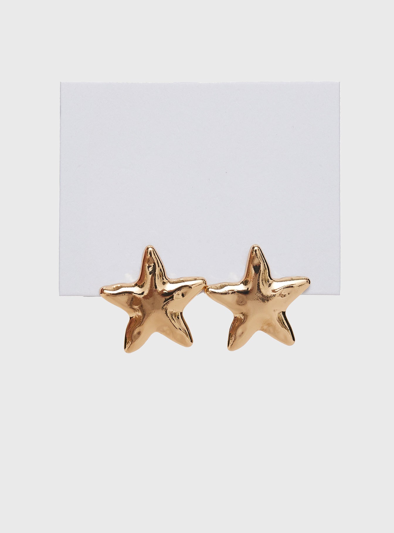 Earrings Gold-toned, star design, stud fastening 