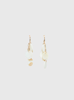 Elizabette Shell Earrings White