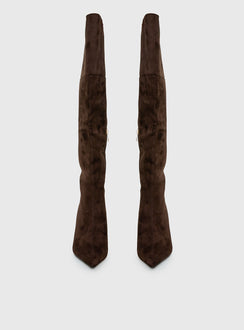 Billini Zamari Faux Suede Knee High Boots Cocoa