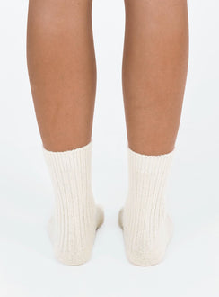 Socks Ribbed knit material Elasticated cuff Good stretch