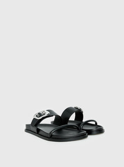 Worth It Buckle Detail Sandals Black