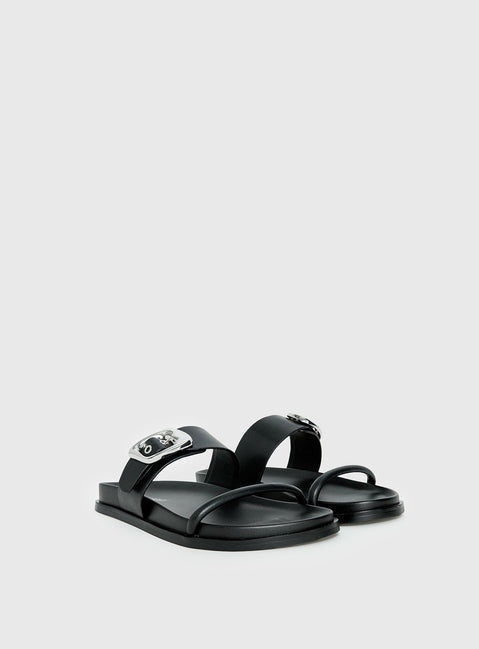 Worth It Buckle Detail Sandals Black
