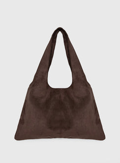 Tell The Truth Studded Faux Suede Bag Chocolate