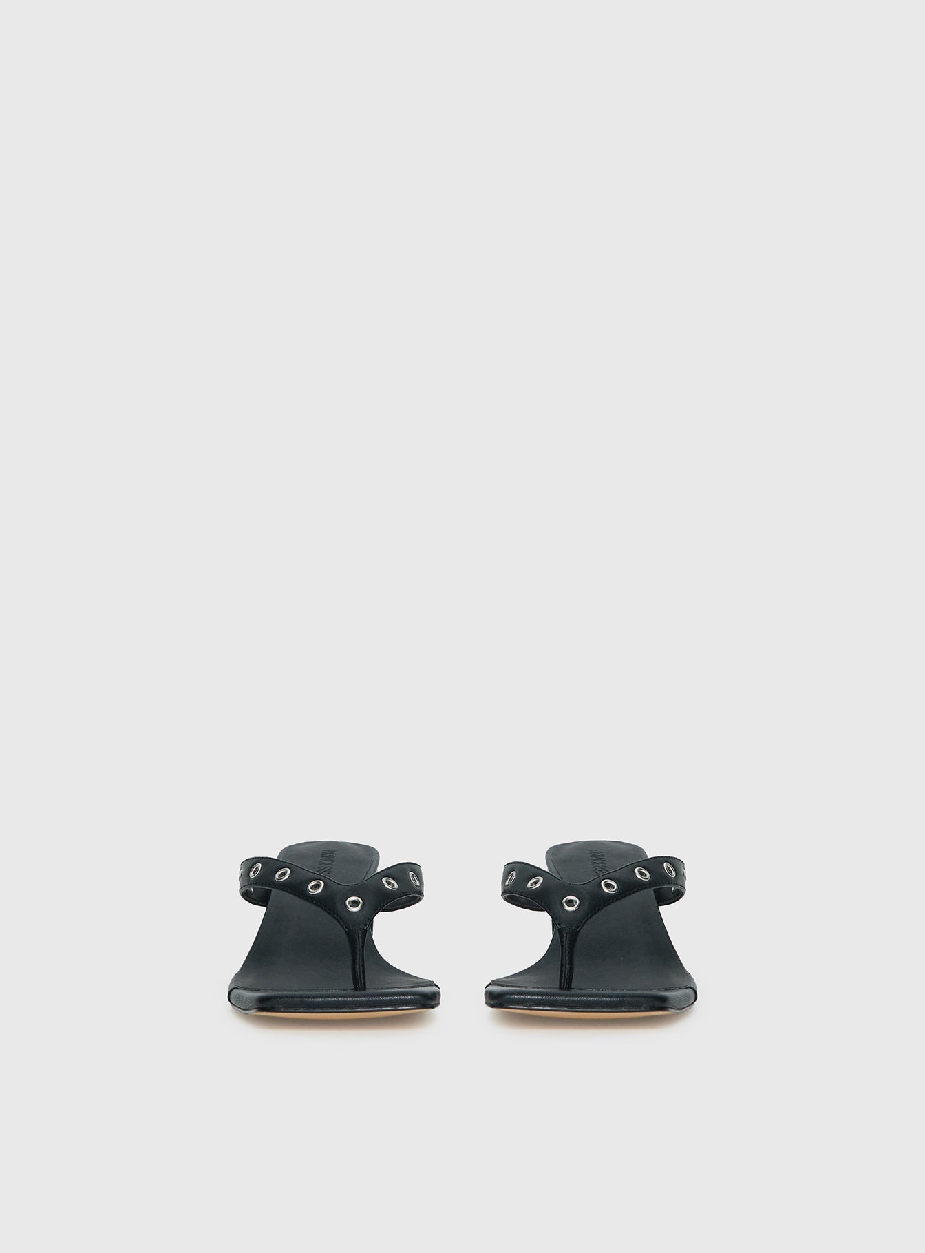 Party Hour Stud Detail Thong Heels Black