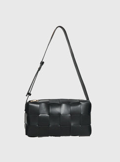 Declynn Woven Shoulder Bag Black