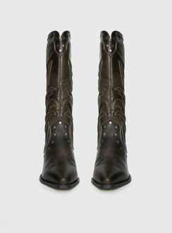 Billini Damica Cowboy Boots Washed Brown